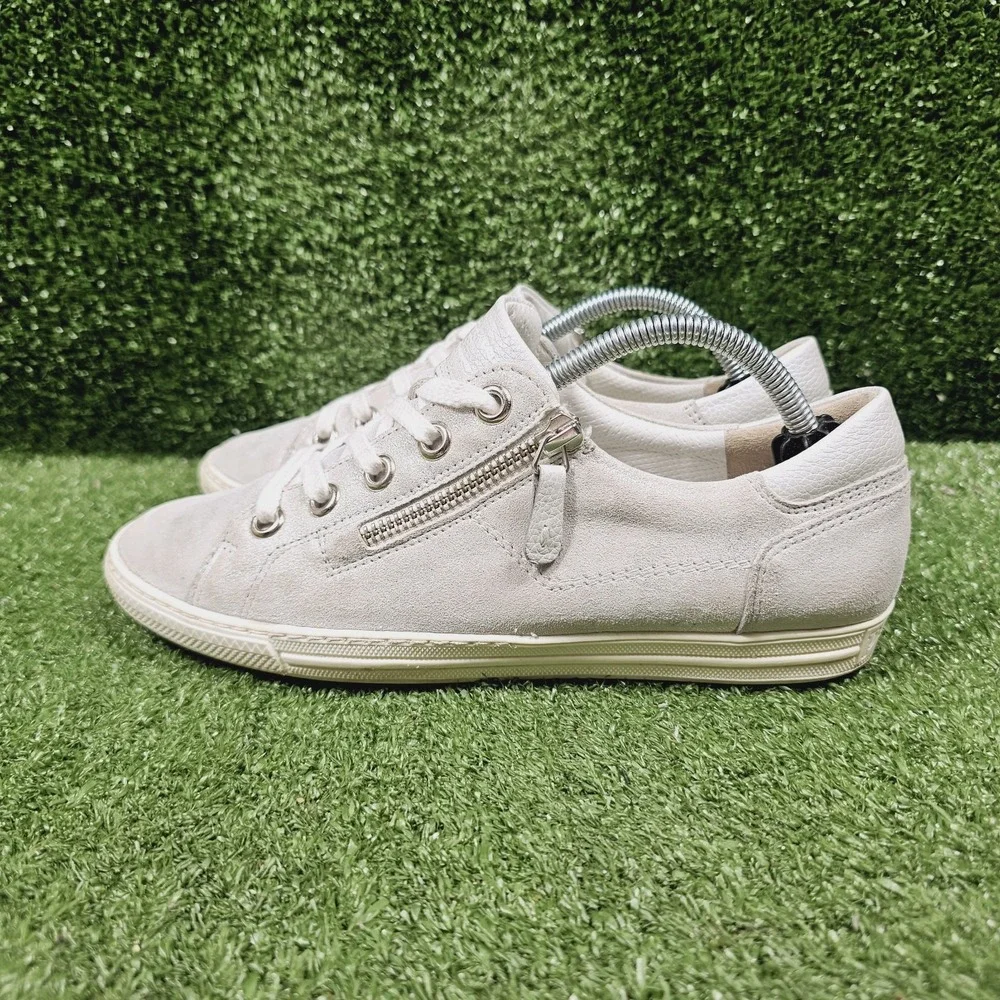 Paul Green Addie Metallic Silver Athletic Zip Up Comfort Sneakers Womens US 7.5